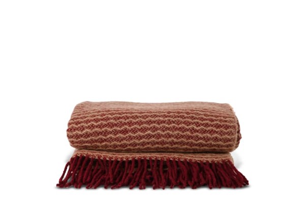 Sagaform Ulli 100% New Zeeland wool blanket - Dark Red