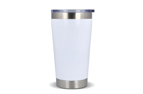 Keramična termo skodelica Cango, 500 ml, reciklirano jeklo - Bela