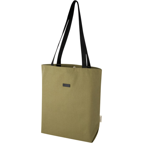 Sac shopping Joey de 14 L  en toile recyclée GRS - Olive