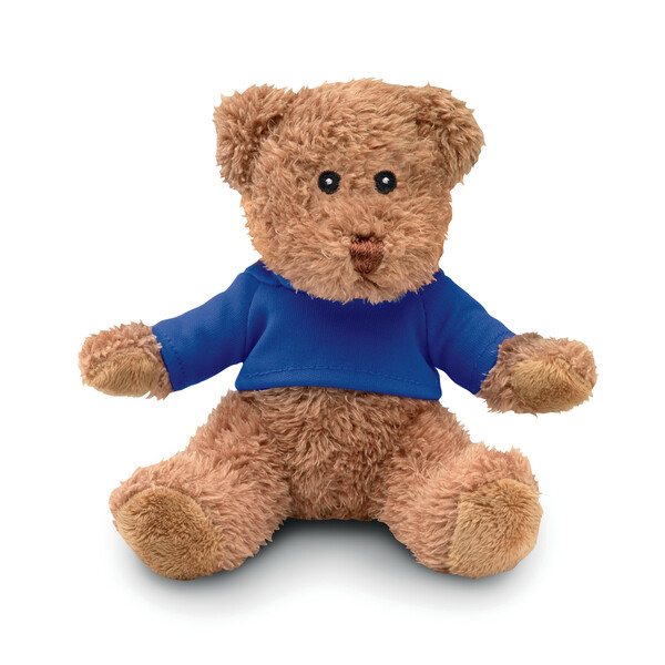 Peluche ourson avec t-shirt Johnny T - Bleu