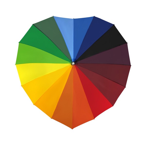 FALCONE - Parapluie forme coeur modle dpos - Manuel - Impermable au vent -  110 cm - Multi couleur