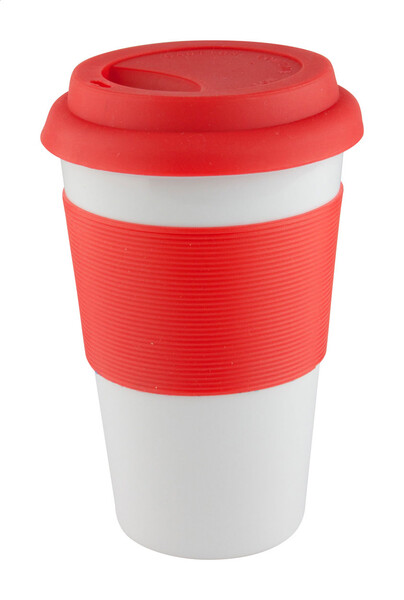 Szilikonos Bögre Soft Touch - Red / White