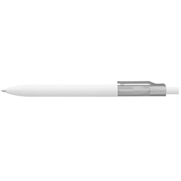 Stylo Nimbus à clip translucide rPET - Blanc / Jet d’encre 4 couleurs