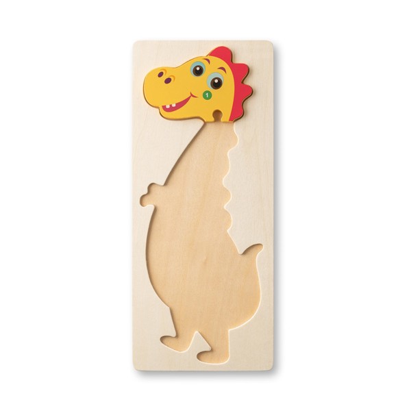 PS - DIPLODOCO. Dinosaur-shaped puzzle in pine plywood