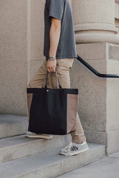 BEAU AWARE™ 400gsm recycled canvas all-round shopper - Black