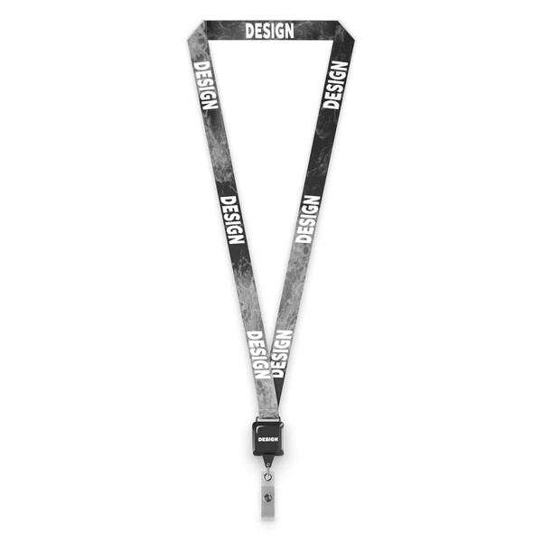 Polyester sublimation lanyard with square shape badge reel - 20mm width
