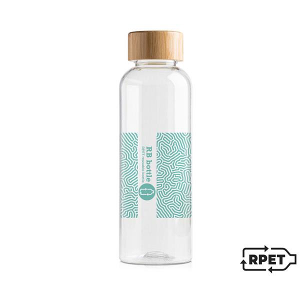Garrafa Em Rpet 500Ml Com Tampa Em Bambu
