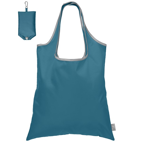 Santorini - Fourre-tout pliable rPET - Bleu marine / Jet d’encre 4 couleurs