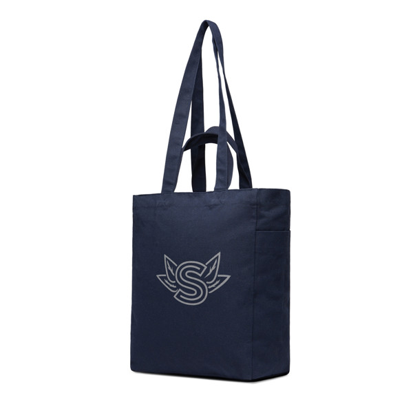 VINGA Tote bag avec zip en toile recyclée Hilo AWARE™ - Bleu Marine