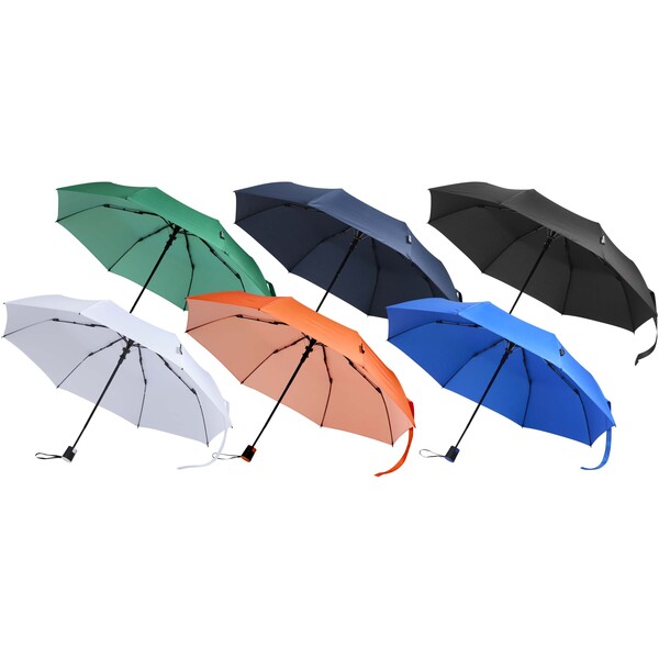 Agnes 21" foldable auto open RPET umbrella - White