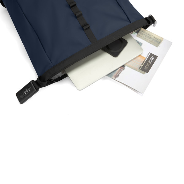 Sac à dos antivol et étanche Urban - Bleu Marine / Noir