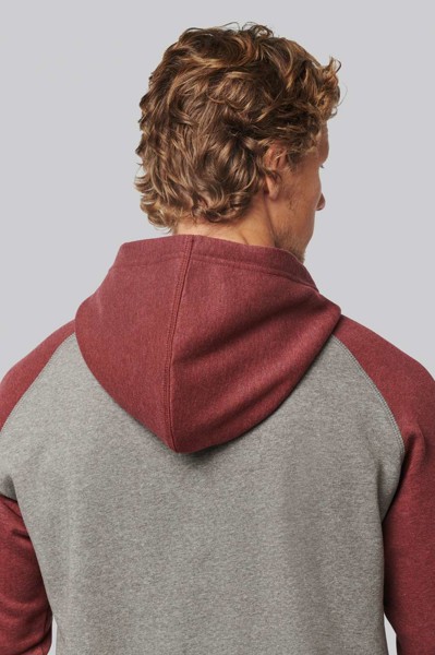 Adult Two-Tone Hooded Sweatshirt - Grey Heather / Sporty Navy / XS