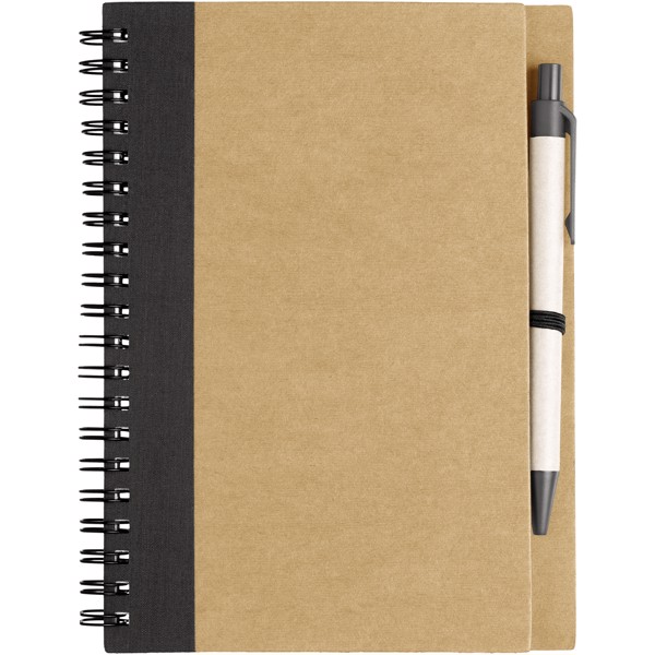 Priestly recycled notebook with pen - Natural / Solid Black