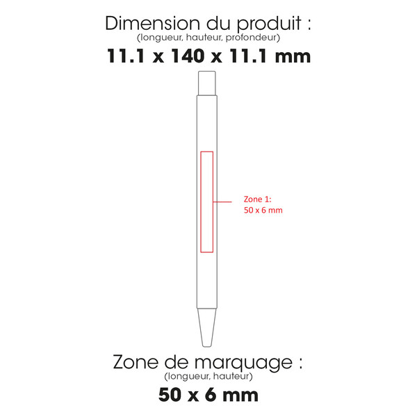 NOCLIP 187AB - BND187AB - Porte mine noir avec push en bambou