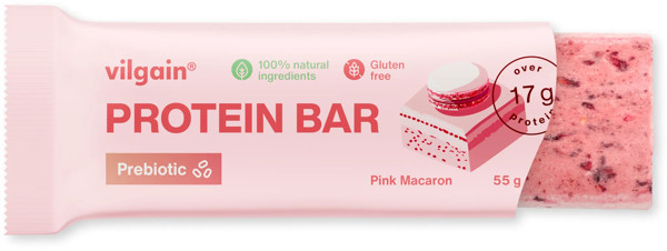 Vilgain Prebiotic Protein Bar 55g mandle s malinami