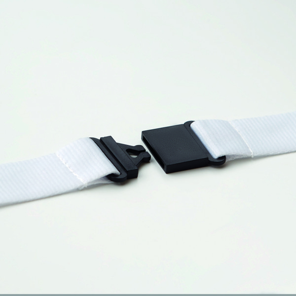 Lanyard con gancio in metallo Wide Lany - Bianco