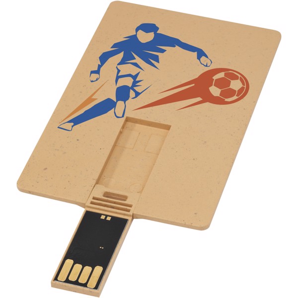 Clé USB biodégradable rectangulaire en forme de carte de crédit - Marron kraft / 8GB