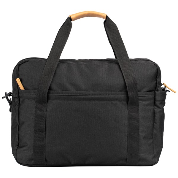 Lund - 600D rPET Briefcase - Black / Heat transfer
