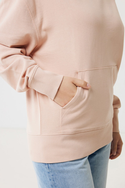 Iqoniq Yoho recycled cotton relaxed hoodie - Peach Nectar / S