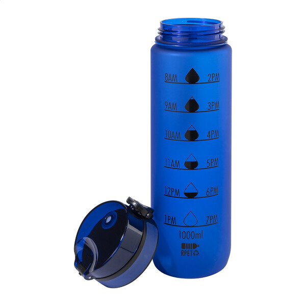 Bouteille avec graduation en RPET Sipcount - Bleu