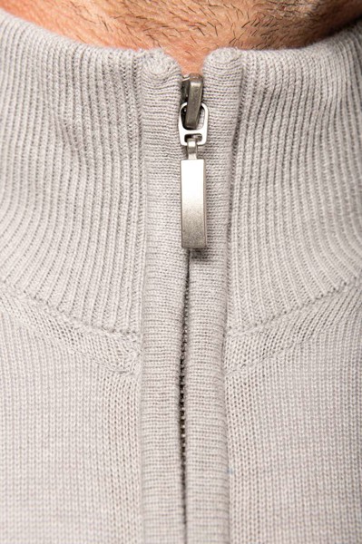 Men's Full Zip Cardigan - Grey Melange / S
