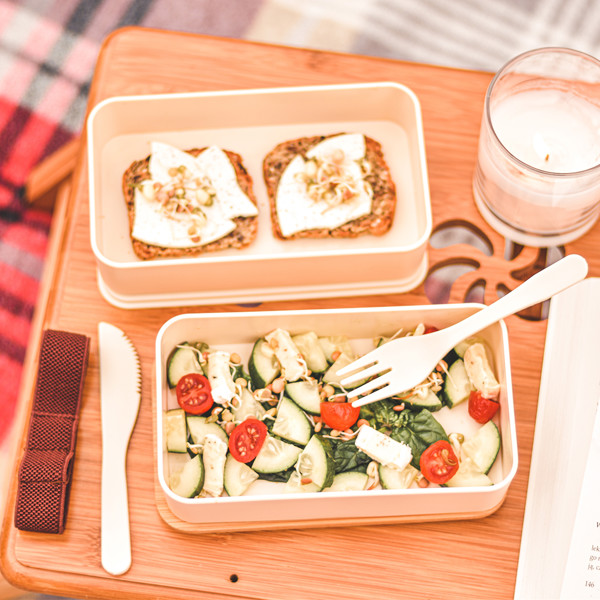 Machico double lunch box - Beige