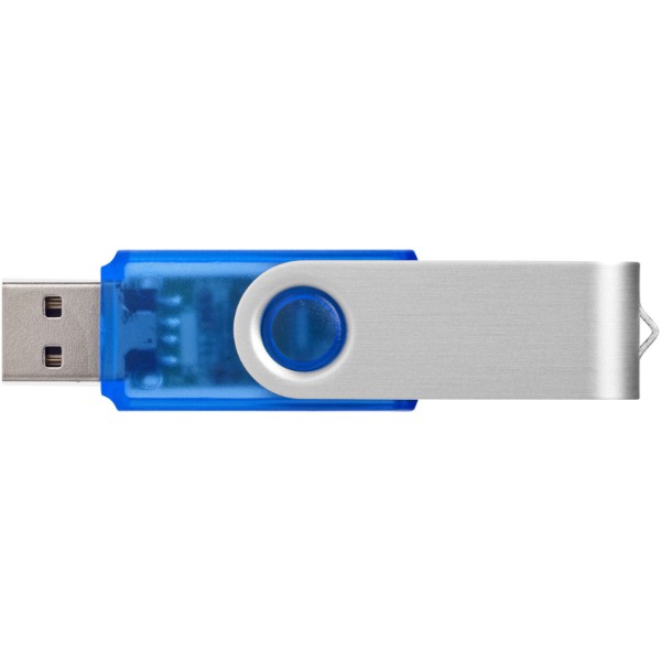 Clé USB rotative translucide - Bleu / 4GB