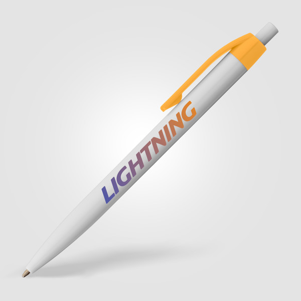 Stylo ColourFlow en plastique recyclé - Jaune / Sérigraphie