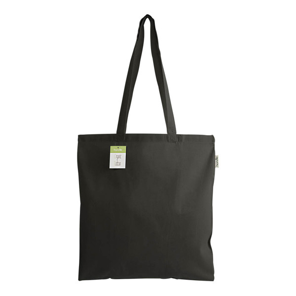 140 G/M2 Organic Cotton Shopping Bag, Long Handles - Black