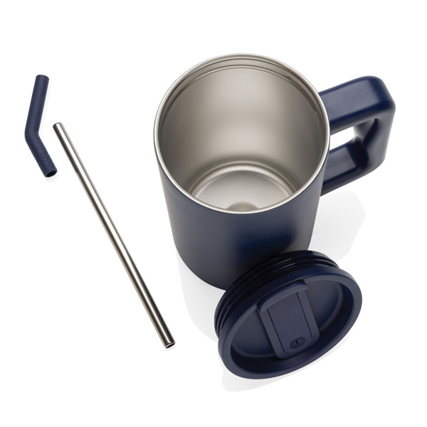 Mug Cube 800ml en acier recyclé certifiée RCS - Bleu Marine