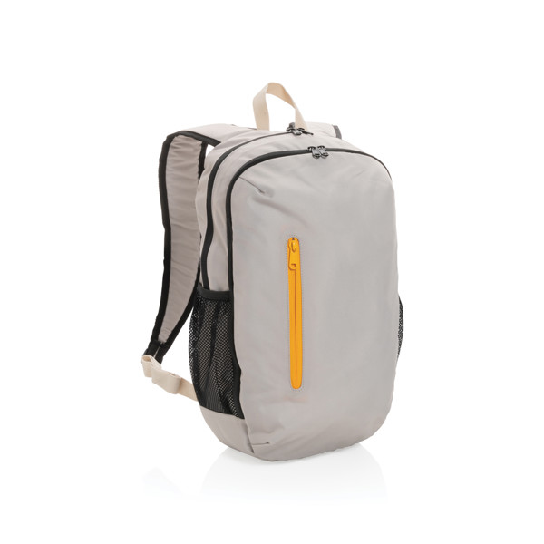 Impact AWARE™ 300D RPET casual backpack - Brown / Orange