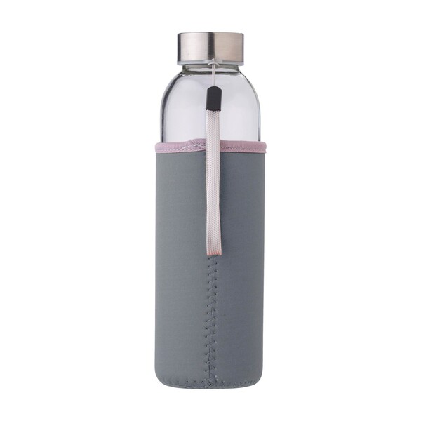 Staklena boca (500 ml) s neoprenskim rukavom Nika - Grey