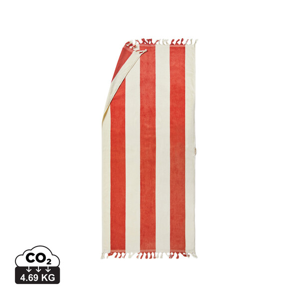 VINGA Drap de bain Valmer - Rouge / Beige