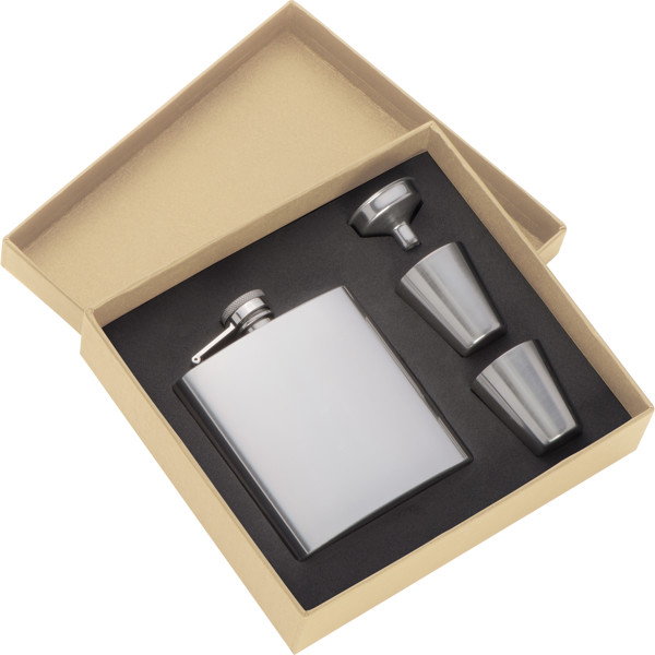 FAITH Flaska 2 db kupicával, 178 ml + 2 × 45ml - Silvergrey