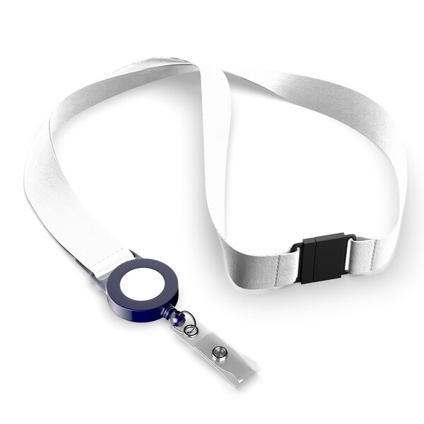 Polyester sublimation badge reel lanyard - Deep Navy Blue