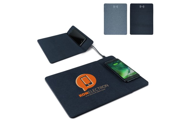 Mousepad with wireless charging pad 5W - Grey