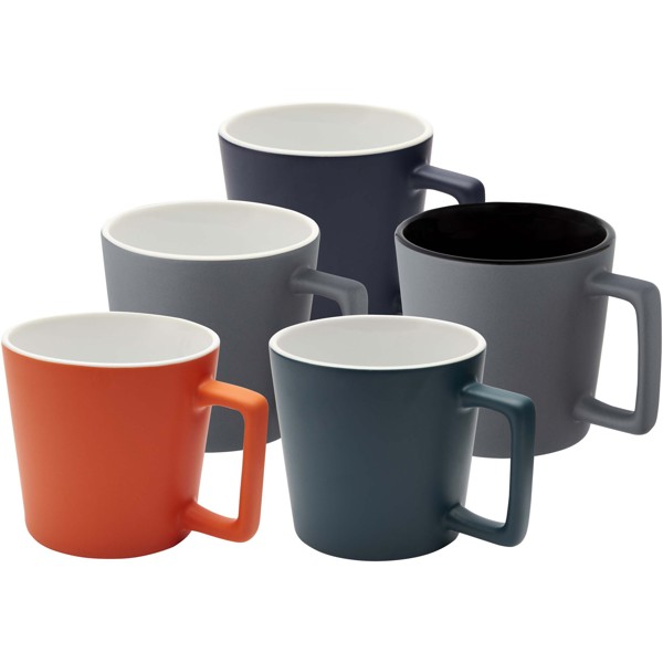 Cali 370 ml ceramic mug with matt finish - Navy Blue