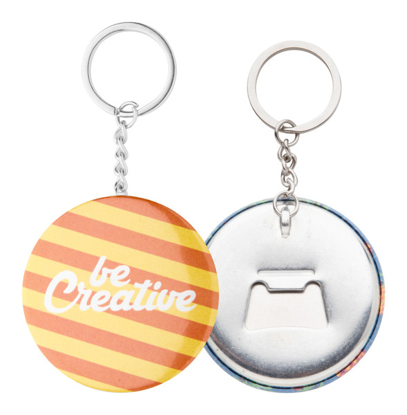 Pin Button Keyring KeyBadge Bottle