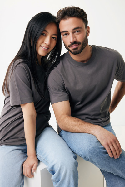 Iqoniq Kakadu χαλαρό μπλουζάκι από ανακυκλωμένο βαμβάκι - Anthracite / 2XL