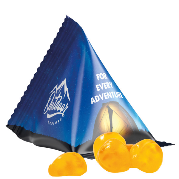 Tetrahedron, foil white, vitamin jelly gums | Trolli fruit jelly gums with vitamins, 15 g