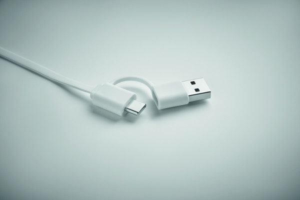 60W retractable charging cable Linea - White