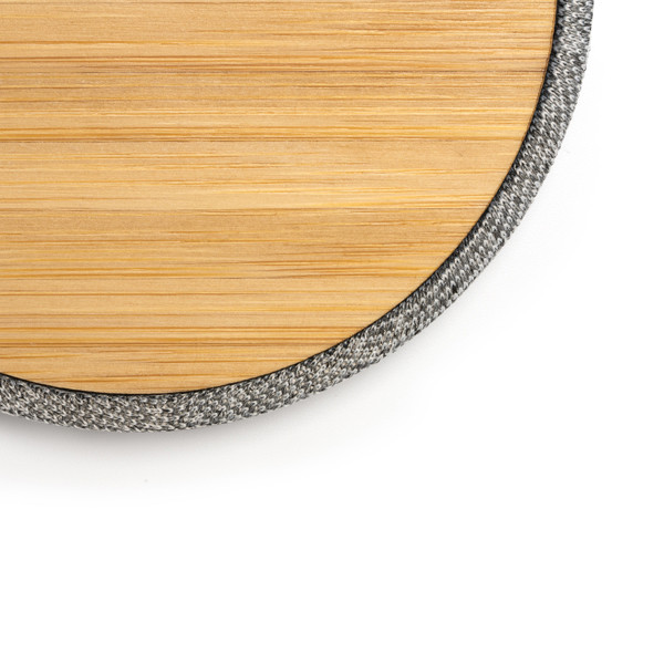 Custom wireless charger made of RPET and bamboo 10W