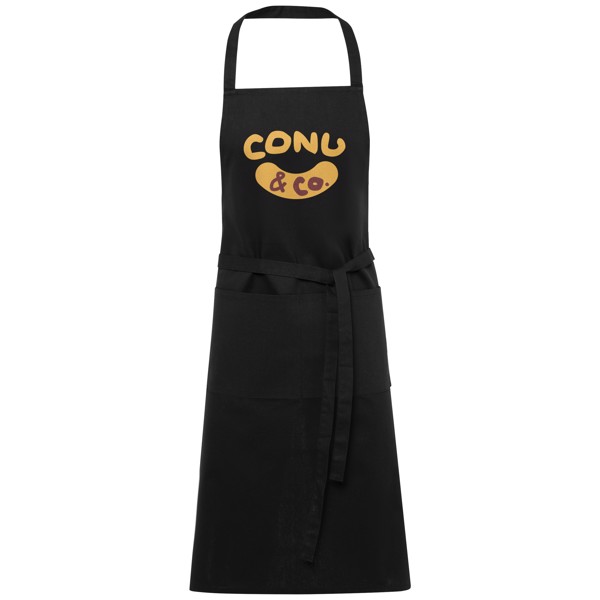 Orissa 200 g/m2 GOTS organic cotton apron - Solid Black