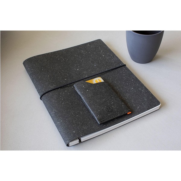 Recycled Leather Refillable Paper Notebook A5 - Black