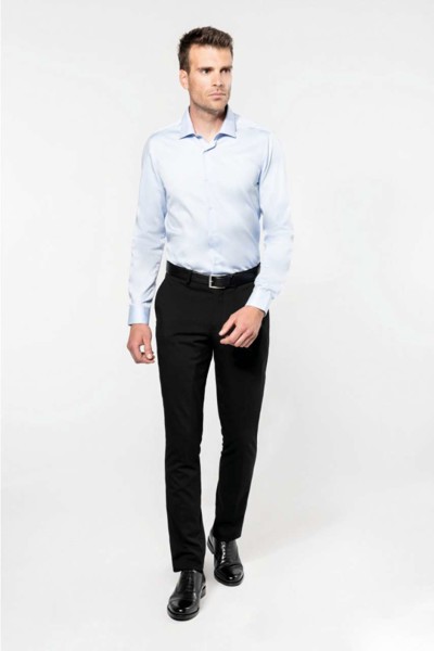 Men's Long-Sleeved Twill Shirt - White / L