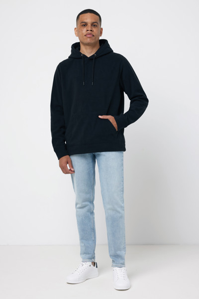 Iqoniq Trivor recycled polyester microfleece hoodie - Black / 5XL