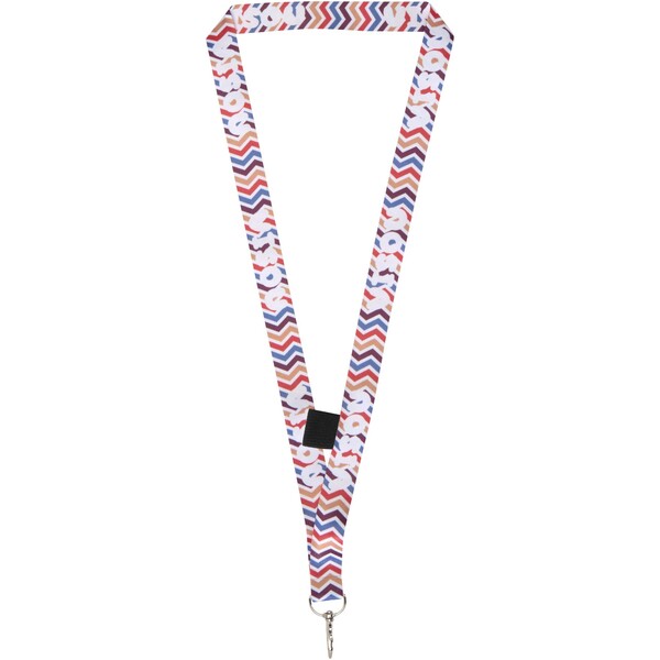 Neve sublimation lanyard with loop - Black / White / 20mm