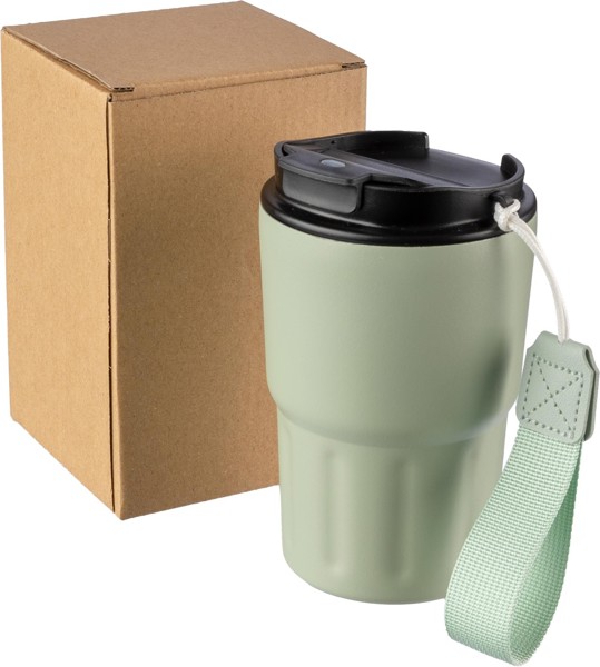 Caneca de parede dupla de aço inoxidável Louisa - cinzento