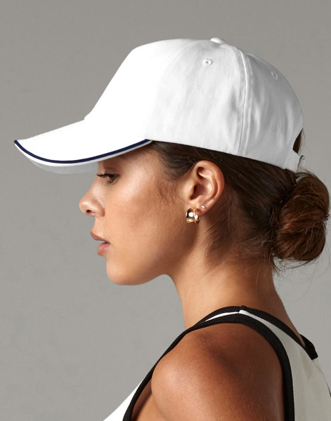 Cappellino 5 Pannelli Authentic - Visiera Piped - White / French Navy / ONE SIZE
