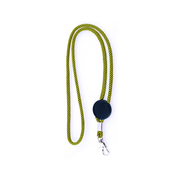 Adjustable Polyester Tubular Lanyard - Yellow / U